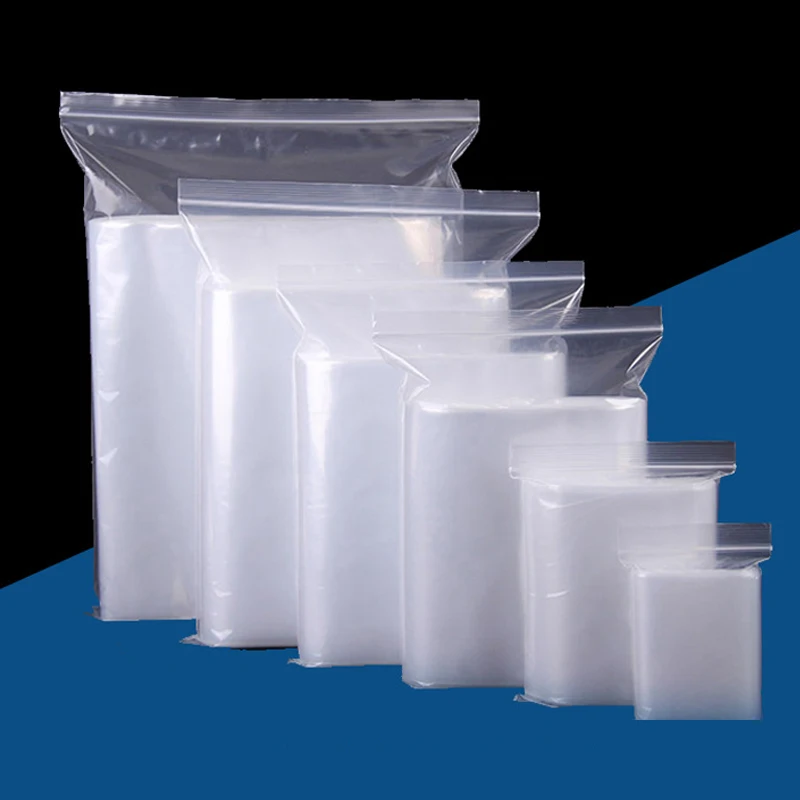 Plastic Bags Reclosable Zip-Lock Zipper Clear Zip Pack-Of-50 Extra-Heavy-Duty Various-Sizes