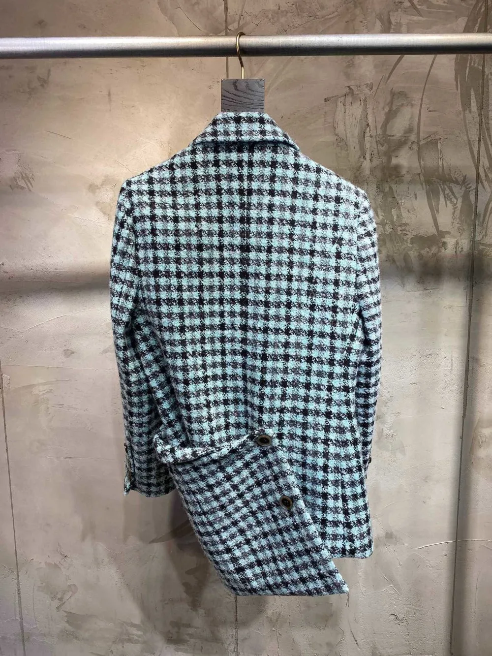 ПОБЕДИТЕЛЬ Женский блейзер пальто женский синий клетчатый твидовый пиджак верхняя одежда ddxgz2