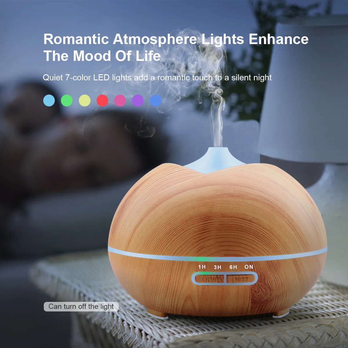 

400ML LED Lamp Air Ultrasonic Humidifier for Home Essential Oil Diffuser Atomizer Air Freshener Mist Maker for Home