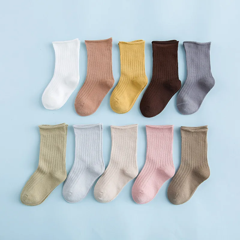 

Spring And Autumn Children's Socks Sweat Absorbing Anti-slip Baby Socks Hot Selling Winter Crimping Mouth Children's Socks