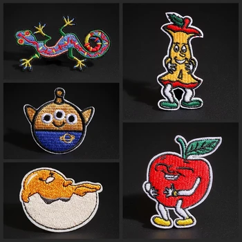 

Fruits costume patches apple egg gecko elf decoration patch Children's T-shirt backpack decoration badge Ironing sewing supplies
