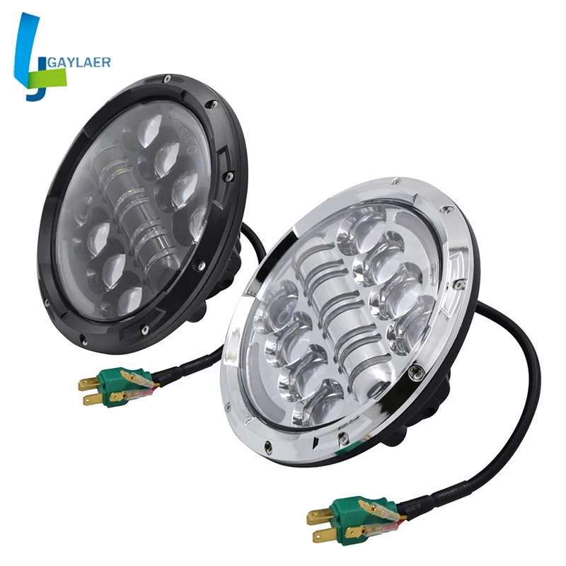 

7" 80W Round Motorcycle LED Headlight H4 H13 IP67 Turn Signal DRL Angel Eye Headlamp for Harley Softail Cafe Racer Chopper
