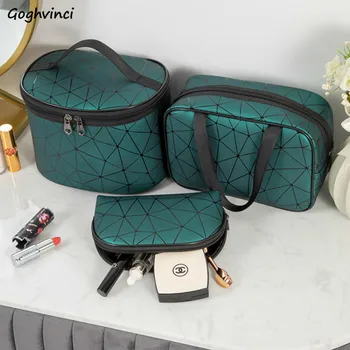 

Cosmetic Bags Geometric Print Small Large Capacity Portable Toiletry Makeup Brushes Storage Functional Zipper Hanging Chic Cases