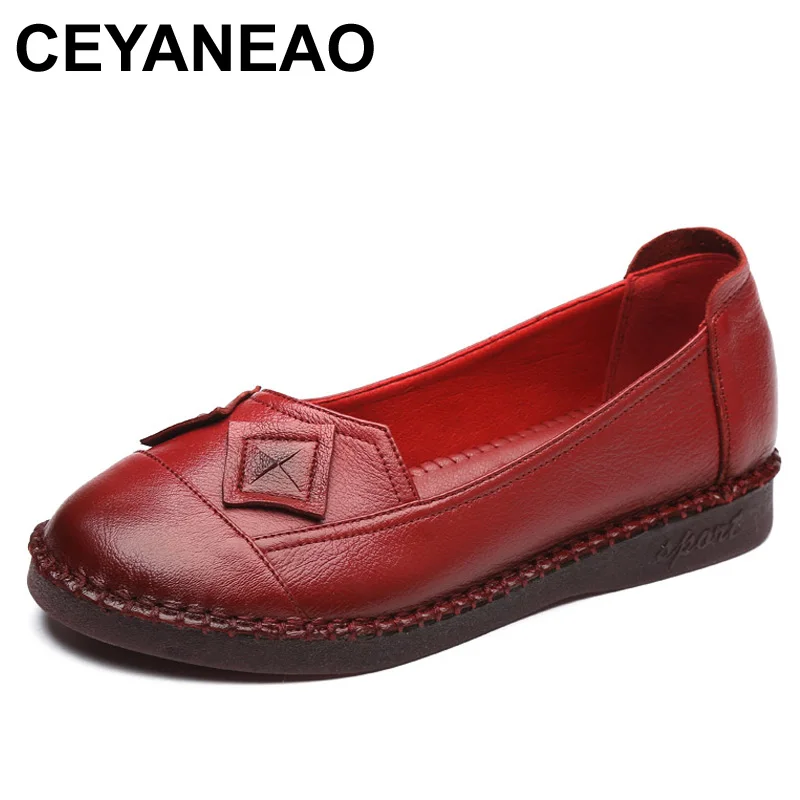 CEYANEAO/2018 Сезон весна осень Новинка Модная женская обувь из натуральной кожи на