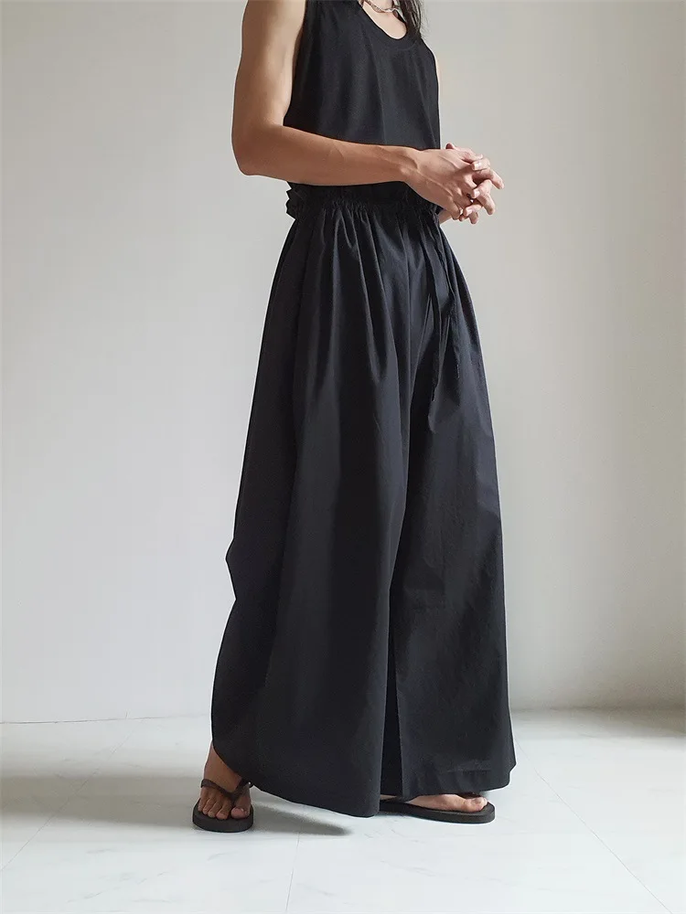 Men Wide Leg Pants Spring Summer New Casual Yamamoto Style Fashion Large Size Runway Show High Waist Wide Leg Pants