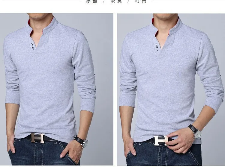 Хорошая Поп Мода Vogue мужская одежда сплошной цвет с длинным рукавом Camisetas Slim Fit Футболка Мужская хлопковая футболка мужские повседневные футболки