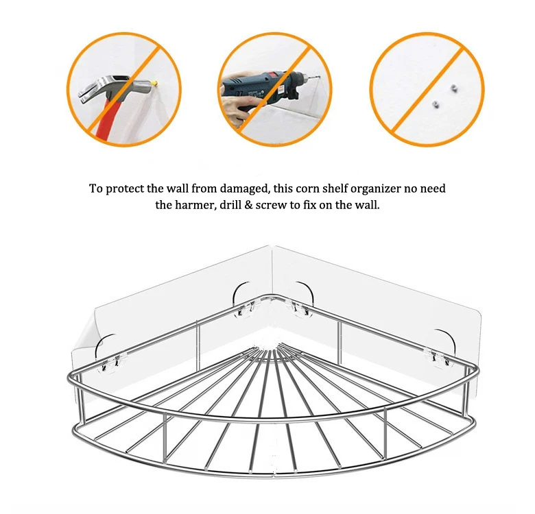 Угловая полка в ванную Органайзер настенный душ Шампунь Косметические полки Аксессуары для ванной комнаты Органайзер держатель для хранения