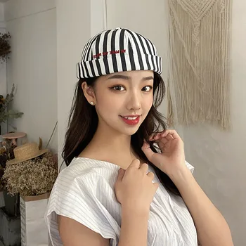 

2020 New Fashion Stripe Letters Guapie Hats For Women Landlord Skullcap Hat Caps Casual Docker Sailor Brimless Hip Hop Hat