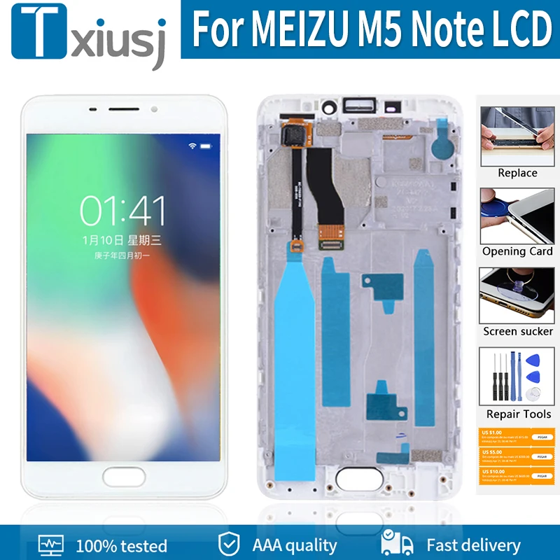 5.5&quotFor Meizu LCD Display Digitizer For M5 NOTE M621H M621M M621Q Touch Screen With Frame MEILAN Note 5 | Мобильные телефоны и
