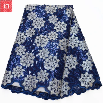 

Hot Sale Organza Lace With Sequins African Upscale Organza Lace Fabric With Sequins Embroidery Tulle Voile Lace Fabric