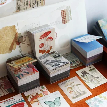 

400Sheets Non-repeating Retro Oil Painting Cloud DIY Scrapbook Journal Album Hand Made Diary Decoration Ground Sticker