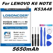 LOSONCOER 5650 мАч батарея для lenovo K6 Note/K53a48 батарея мобильного телефона+ Подарочные инструменты+ наклейки