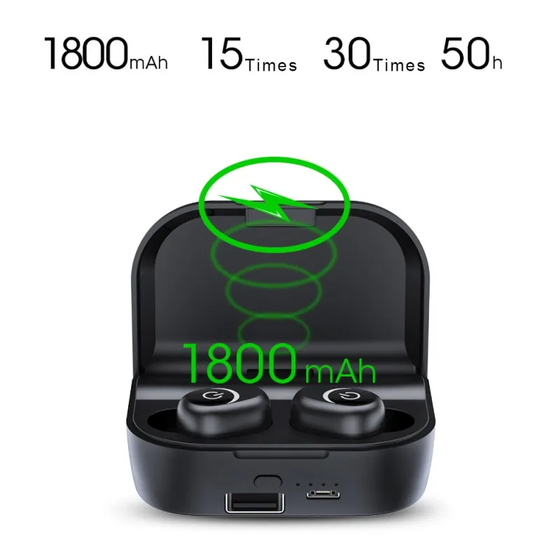 TWS Bluetooth 5,0 наушники, IPX5 водонепроницаемые беспроводные наушники для бега