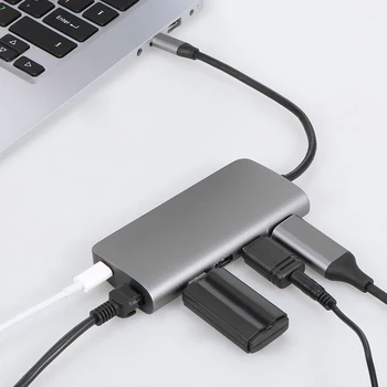 

Docooler Type-C to USB 3.0 HD SD TF Card Multi-Function HUB 8IN1 Dongle Adapter Converter Plug & Play USB-C