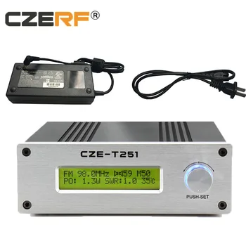 

CZE-T251 0-25W power adjustable Professional FM stereo broadcast transmitter +1/4 GP antenna kit
