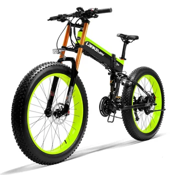 

LANKELEISI Electric Bike with 26'' 48V 1000W Powerful Foldable 14.5A Li-ion Battery Fat Tire Electric Bicycle Upgraded Fork
