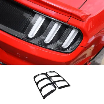 

1Pair Carbon Fiber Car Outside Taillight Decorative Frame Cover Trim For Ford Mustang 2015-2016