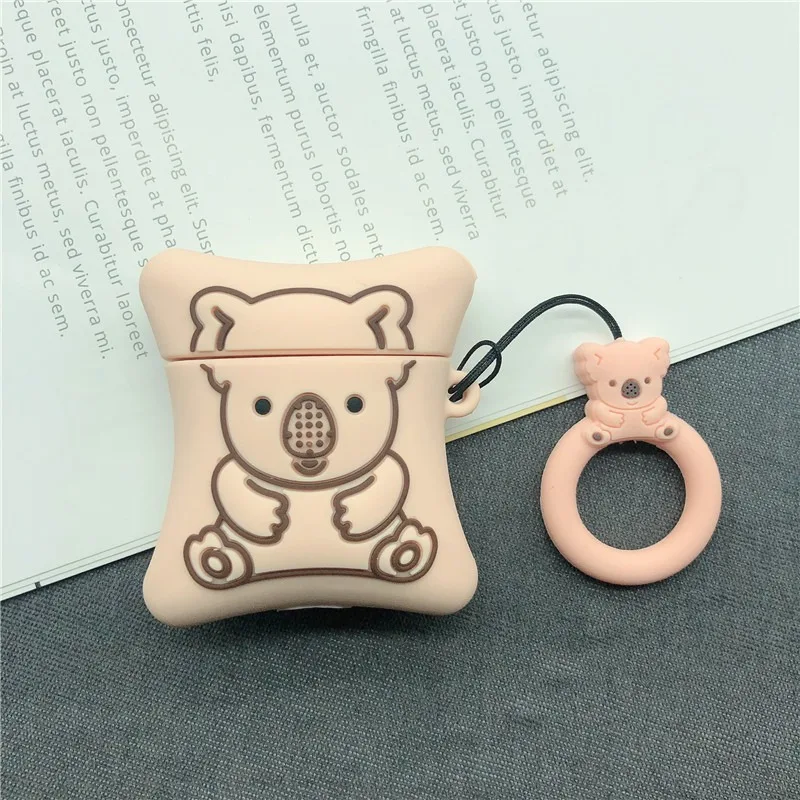 

High Quality Cute Cartoon Bear Print Case Protective Cover Wireless Earphone Accessories for AirPods