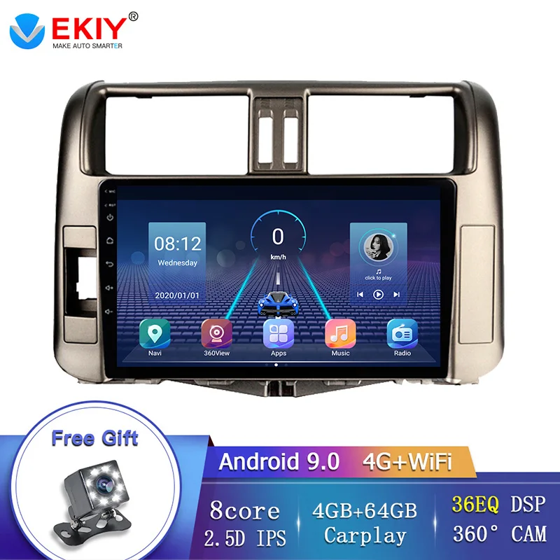EKIY 9 &quotIPS Android 0 4G/WIFI для Toyota Land Cruiser Prado 150 2010 2011 2012 2013 стерео GPS навигация с 360 камерой
