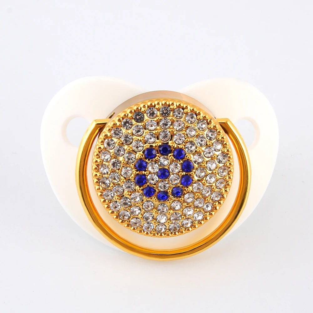 Newborn Bling Bling Luxury Rhinestone Baby Pacifier Infant Soft Silicone Orthodontic Pacifier Nipple Sleep Soother