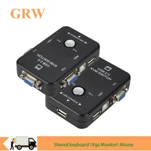 USB KVM переключатель 2 Порты и разъёмы VGA переключатель SVGA коробка USB 2,0 Мышь клавиатуры переключатель принтера для 2 компьютера с kvm USB KVM переключатель 2 Порты и разъёмы VGA переключатель SVGA коробка USB 2,0 Мышь клавиатуры переключатель принтера для 2 компьютера с kvm