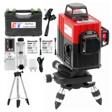 Kaitian лазерный нивелир штатив 3D 12 линий самонивелирующийся горизонтальный и вертикальный крестообразный мощный 360 Кронштейн красная линия Nivel лазерный приемник