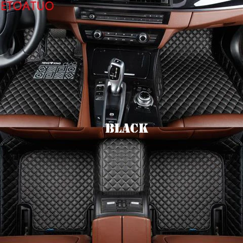 

ETOATUO Leather car floor mats For toyota prado 120 land cruiser 100 mark x corolla harrier rav4 2018 camry accessories carpet