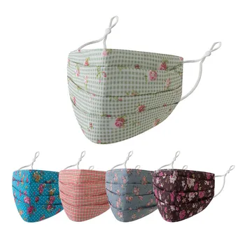 

5PCS Mouth Face Masks Adult Adjustable Floral Printed Face Shield Cover mascarilla tela Reusable Washable Face-mask mascarilas
