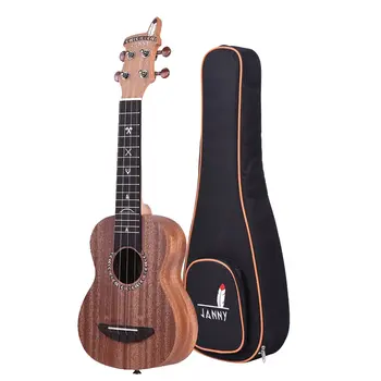 

Ammoon High Quality 21" Acoustic Wooden Ukulele Ukelele Uke Mahogany Wood Carbon String with Clip-on Tuner