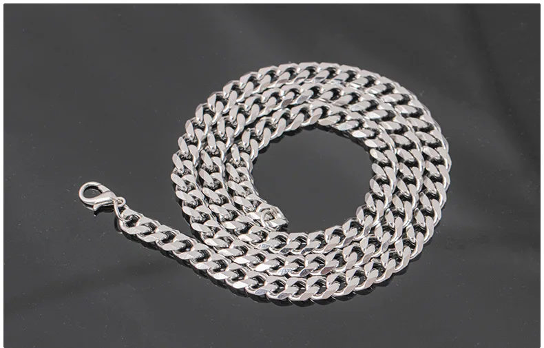 4 мм/5 мм серебро хип-хоп цепь ожерелье аутентичная серебряная цепь застежка-краб подходит для мужчин индивидуальный дизайн 18-26 дюймов