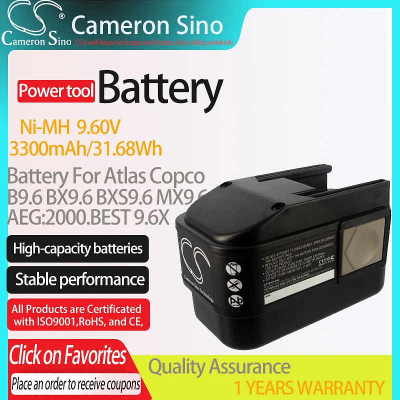 Lezen volgorde Gaan wandelen Cameron Sino Battery for AEG B9.6 BX9.6 BXS9.6 MX9.6 fits Atlas Copco 2000  BEST 9.6X PCS6T Power Tools Replacement battery 3300m|Replacement  Batteries| - AliExpress