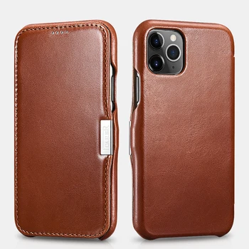 

Vintage Luxury Genuine Leather Metal Magnetic Flip Case for iPhone 11 Pro Xs Max XR X 8 Plus 7 Plus Original Cell Phone Cover