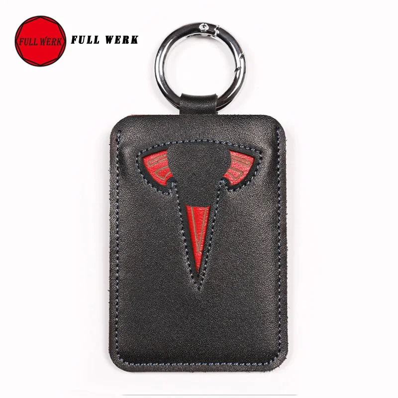 

1pc Genuine Leather Car Key Card Case Wallet Protector for Tesla Model 3 Key Shell Accessories