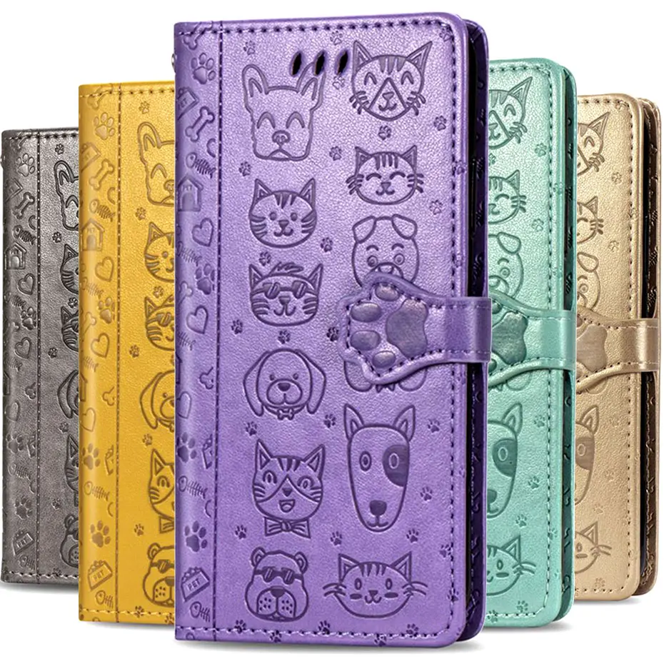 Etui z klapką do OPPO A5 A9 etui 3D Relief tpu skórzane etui na telefon