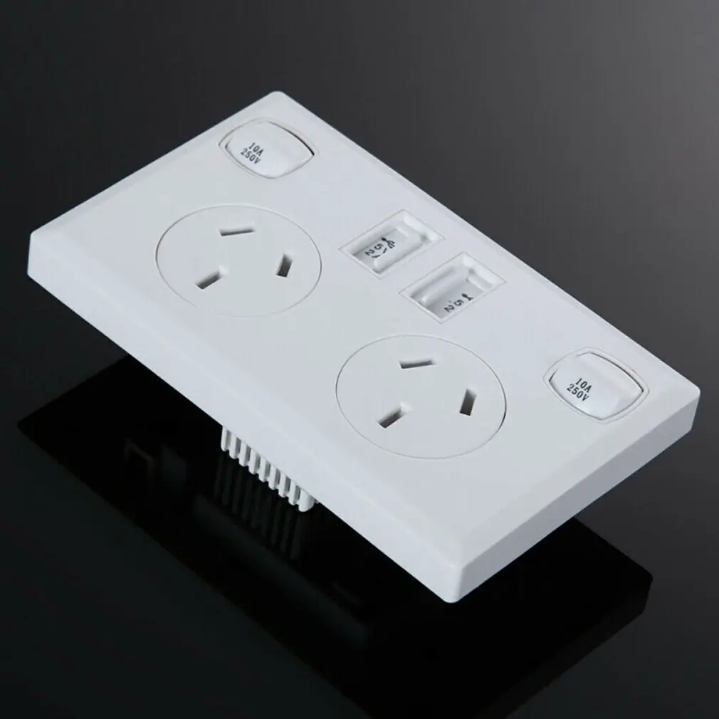 2.1A двойной USB Домашний настенный источник питания австралийский комплект питания точечная розетка AU plug