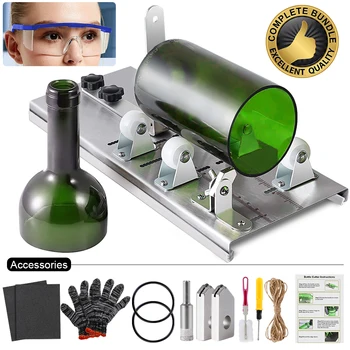 

Glass Bottle Cutter Cutting Thickness 3-10mm Aluminum Alloy Better Cutting Control Create Glass Sculptures Bottle Cutting Tools