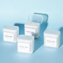 100 шт. ватные палочки с двойной головкой, чистящие белые и черные деревянные палочки, чистка ушей, Косметические палочки, медицинский инструмент для ухода за носом