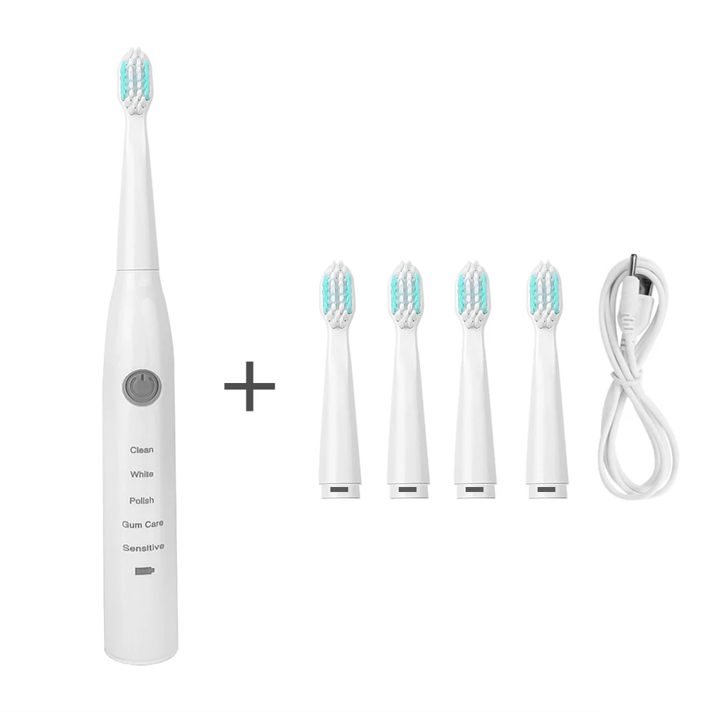 Electric Toothbrush Sonic Wave Rechargeable Top Quality Smart Chip Toothbrush Head Replaceable Whitening Tooth brush