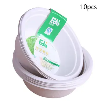 

Degradable Disposable Tableware Oil And Water Resistant Not Leak Or Deform Natural Degradation And Sludge Reduction 10 Pcs