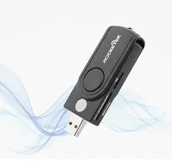 Rocketek в то же время считывает 2 карты Usb RT-SCR10 кард-ридер адаптер для SD/TF Micro SD компьютера ноутбука аксессуары