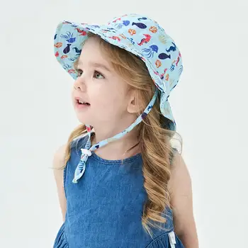 

New Summer Baby Sun Hat Children Outdoor Neck Ear Cover Anti UV Protection Beach Caps Boy Girl Fisherman Hats For 0-8 Years