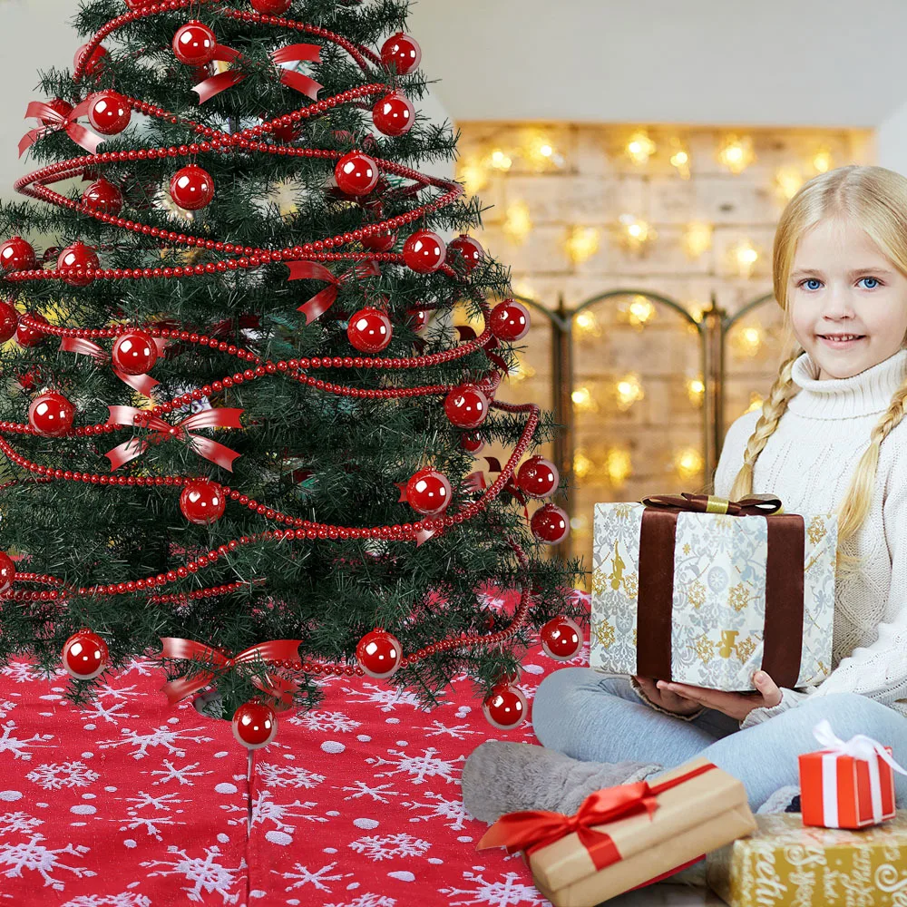 Christmas tree dress red snow cloth 106cm diameter indoor Christmas tree decoration 2020 New Year festival party supplies