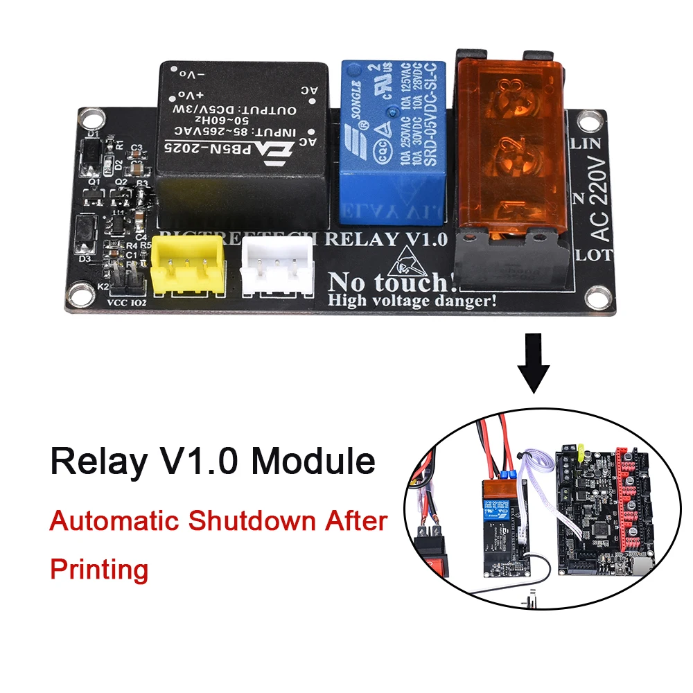 

BIGTREETECH Relay V1.2 Module Automatic Shutdown Module After Printing to SKR V1.3 PRO MINI E3 cr10 extruder 3D Printer Parts