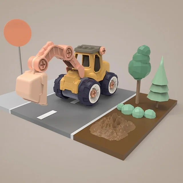 Creative Minuature Truck Loading Unloading Plastic DIY Truck ToyAssembly Engineering Car Set Kids Educational Toy For Boy Gifts 6