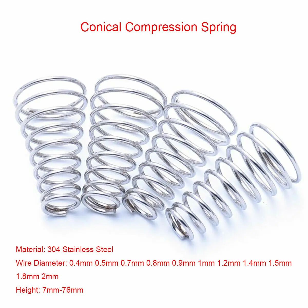 2pcs 0.5mm wire diameter pressure tower springs conical compressed spring 