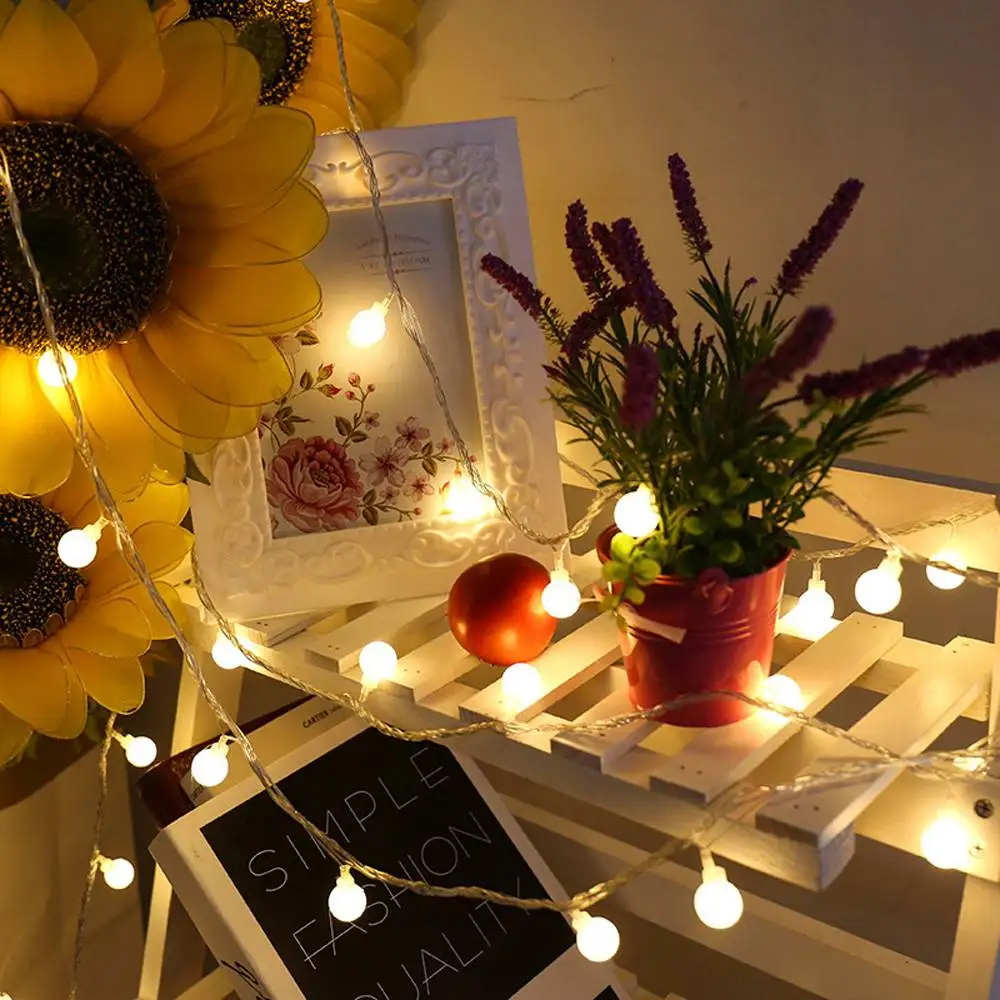 US/AU/EU/UK Plug LED Globe Ball String Light 3xAA Batteries LED String Lights For Valentine's Day&Wedding Party Home Decor D35