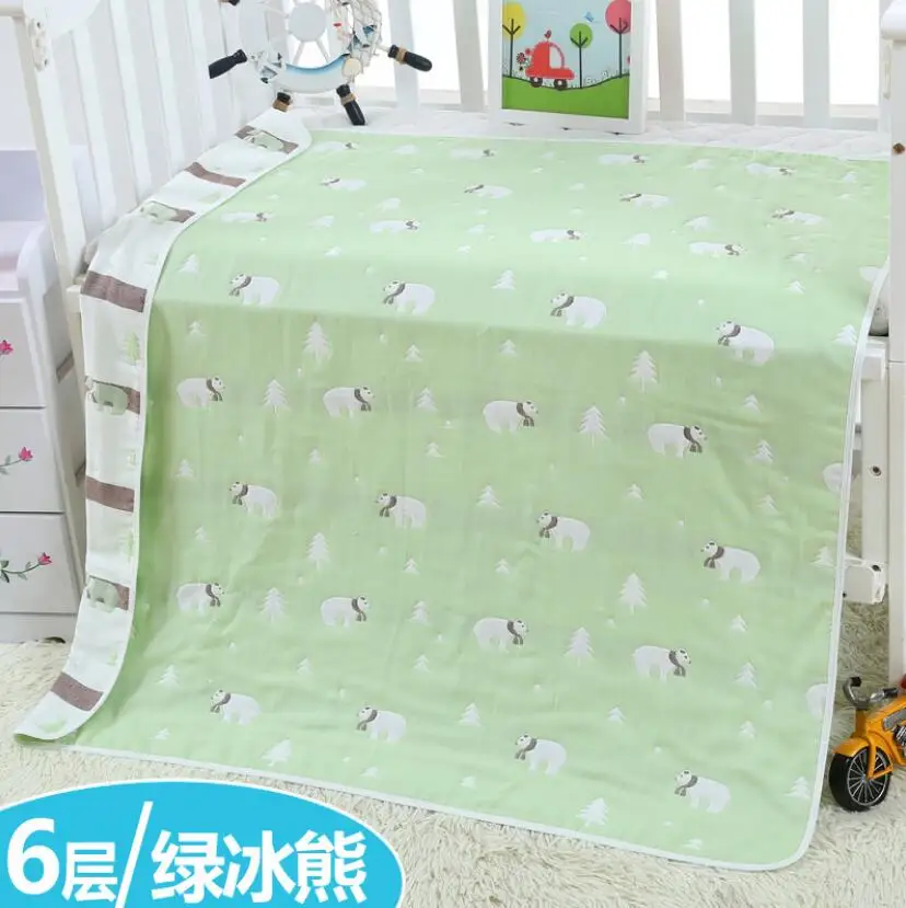 Детские пеленки-одеяла для маленьких девочек, 6 слоев чистого хлопка для детей 0-6 лет, детская кровать для малыша, постельные принадлежности - Цвет: YJM001L