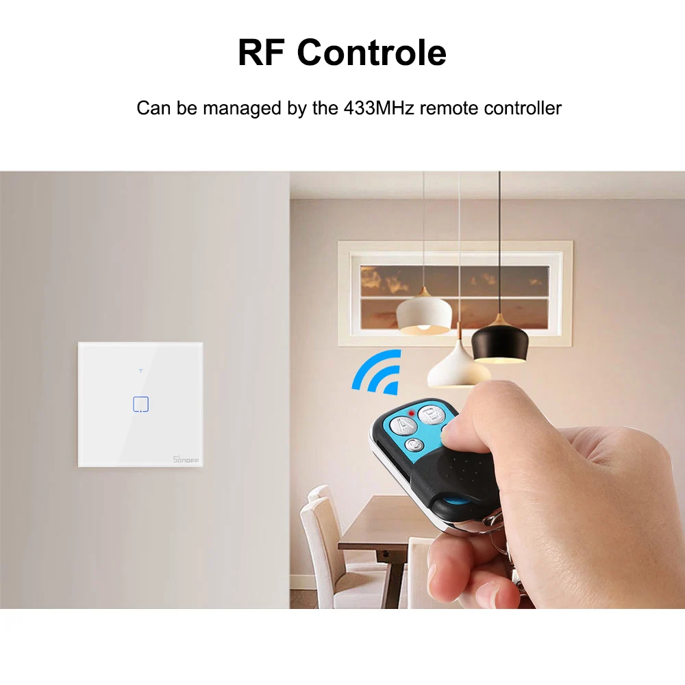 SONOFF T1 UK Smart Switch 3C-TX 3 банда пульт дистанционного управления ler APP/сенсорный таймер управления совместим с Google Home/Nest& Alexa
