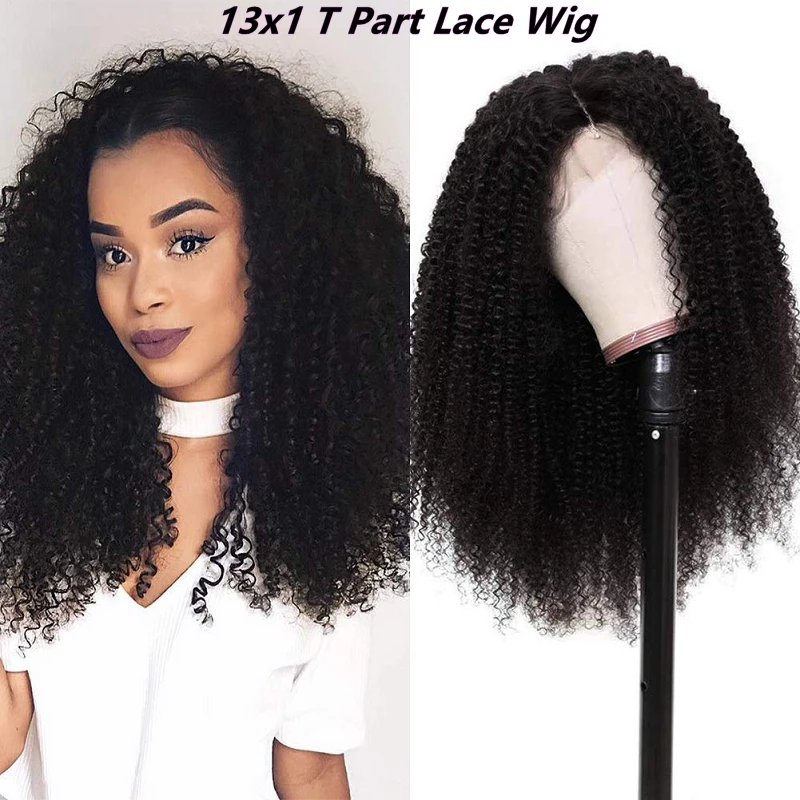 Afro Kinky Curly Lace Front Human Hair Wigs 180% Short Bob Wig Curly Human Hair 4x4 Lace Closure Wig Left Part U Part Wig