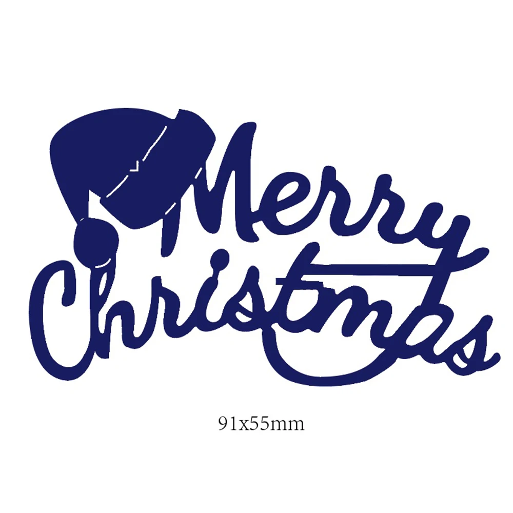 

Merry Christmas Letters Metal Cutting Dies Christmas Hat Decorative Embossing Card Making Stencil Template DIY Decoration